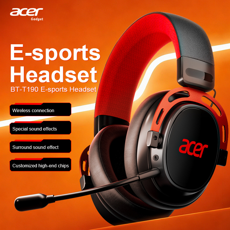 Image of Acer Genuine Ohr752 Wireless Gaming Headset, High-end Chip Surround Sound Effect Ultra-large Diaphragm Distinguishable Experience Gaming Music