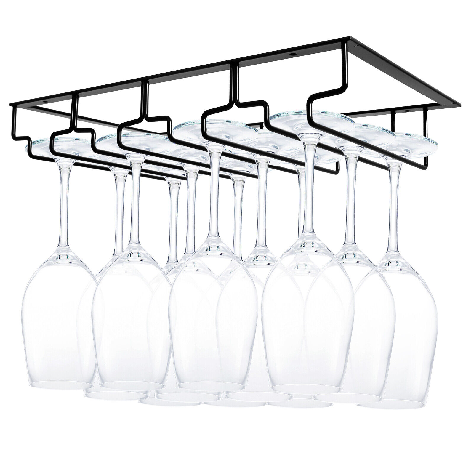 Practical Red Wine Glass Storage Rack With 4 Slots And Inverted Design, Made Of Cast Iron, A Closet Decorative Accessory