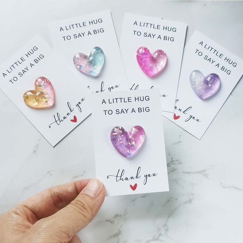 TEMU Love Resin Decoration - Party Thank You Card, With English Text "a Little Hug To Say A Big Thank You", Heart-shaped Token, For Teachers, Family,