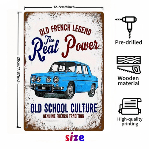 decoración de pared de madera con coche de estilo francés vintage, 2d - placa de madera vintage con francesa y , diseño de coche , eslogan francés, adecuada para garaje, cueva de hombre o decoración de en casa - regalo único para