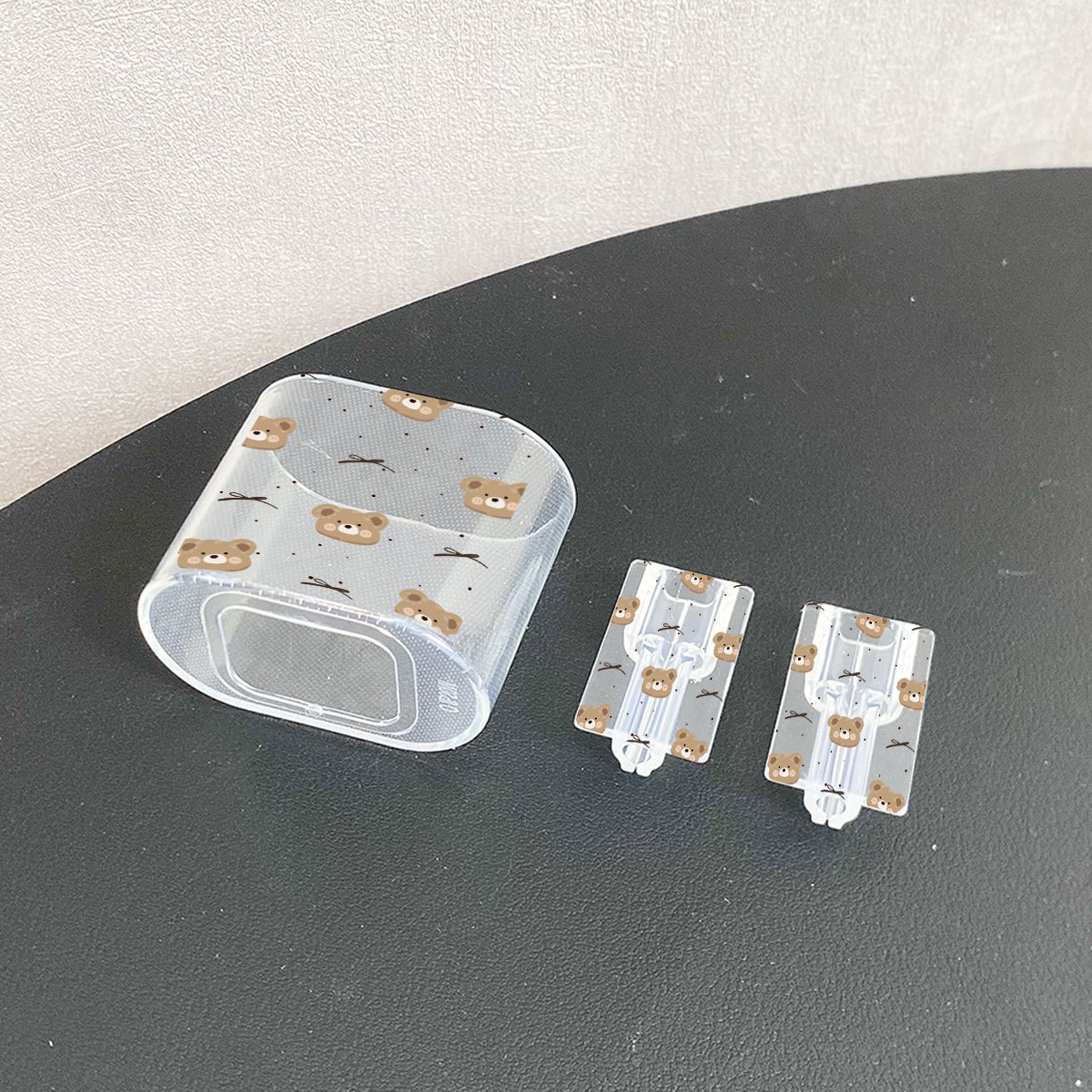 E-shop O6958 Schwarze Fliege Bär Kopf Muster EU Standard für iPhone20W Transparente Ladegerät Schutzhülle für iPhone13/14/15 Europäische Ladegerät