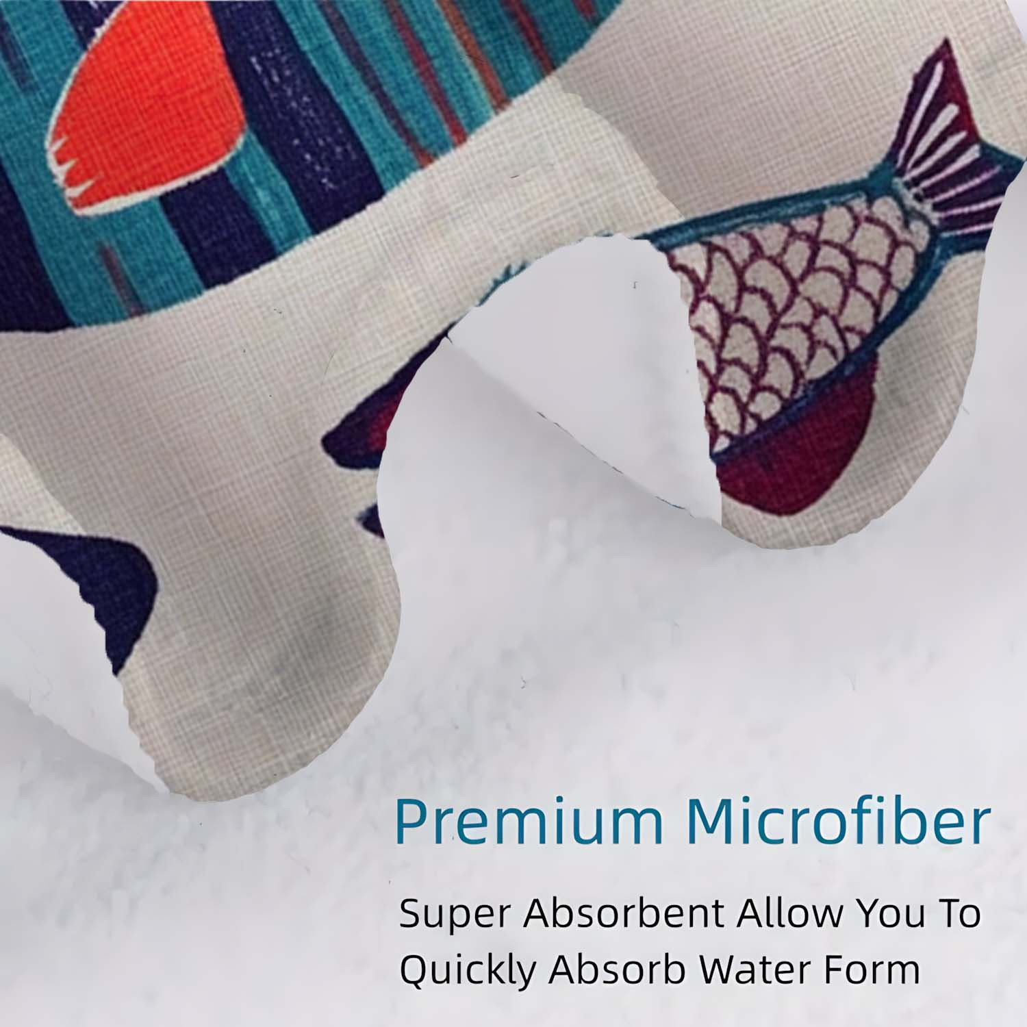 Toalla de playa con estampado de peces ligera y ultra absorbente_voghion.com