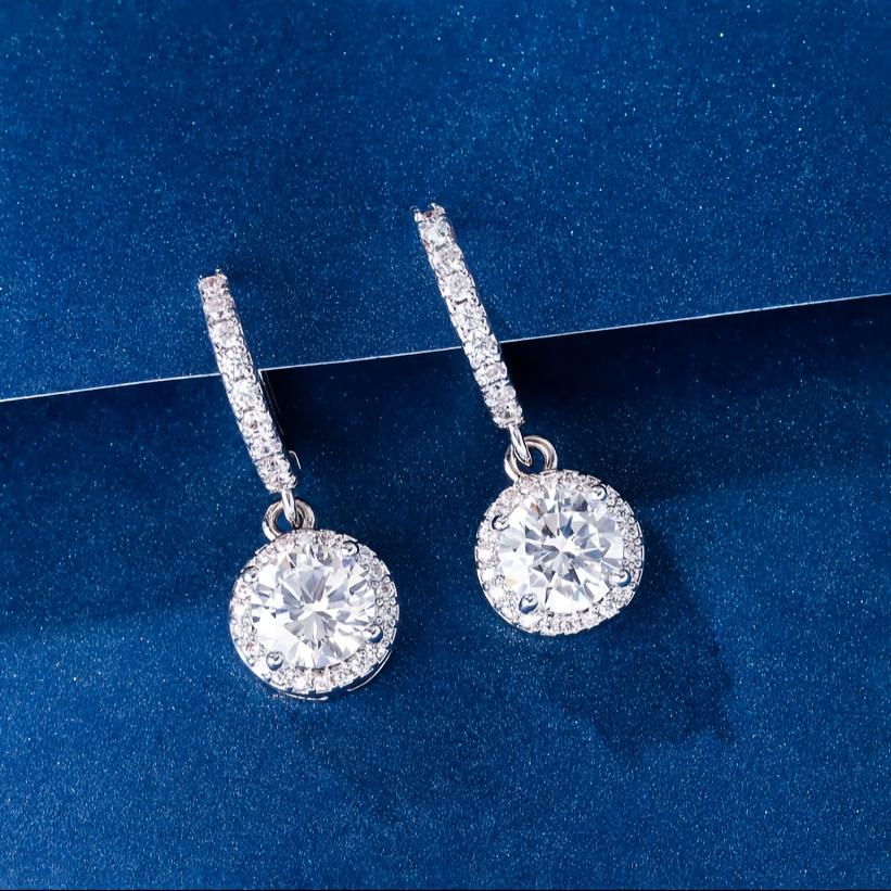 925 sterling silver 32g womens round   stud earrings exquisite elegant fashion   perfect gift for birthday festival and anniversary including exquisite gift box Product details 4