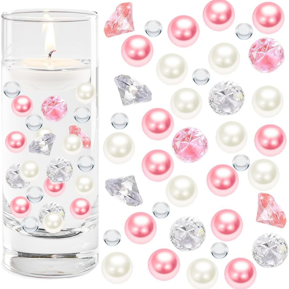 

350pcs Artificial Pearls, Plastic Pearls For Vase Filler, Home Decor, Banquet & Table Centerpieces, Weddings, Birthdays, Proposals, Diy Crafts, Easter Party Decorations