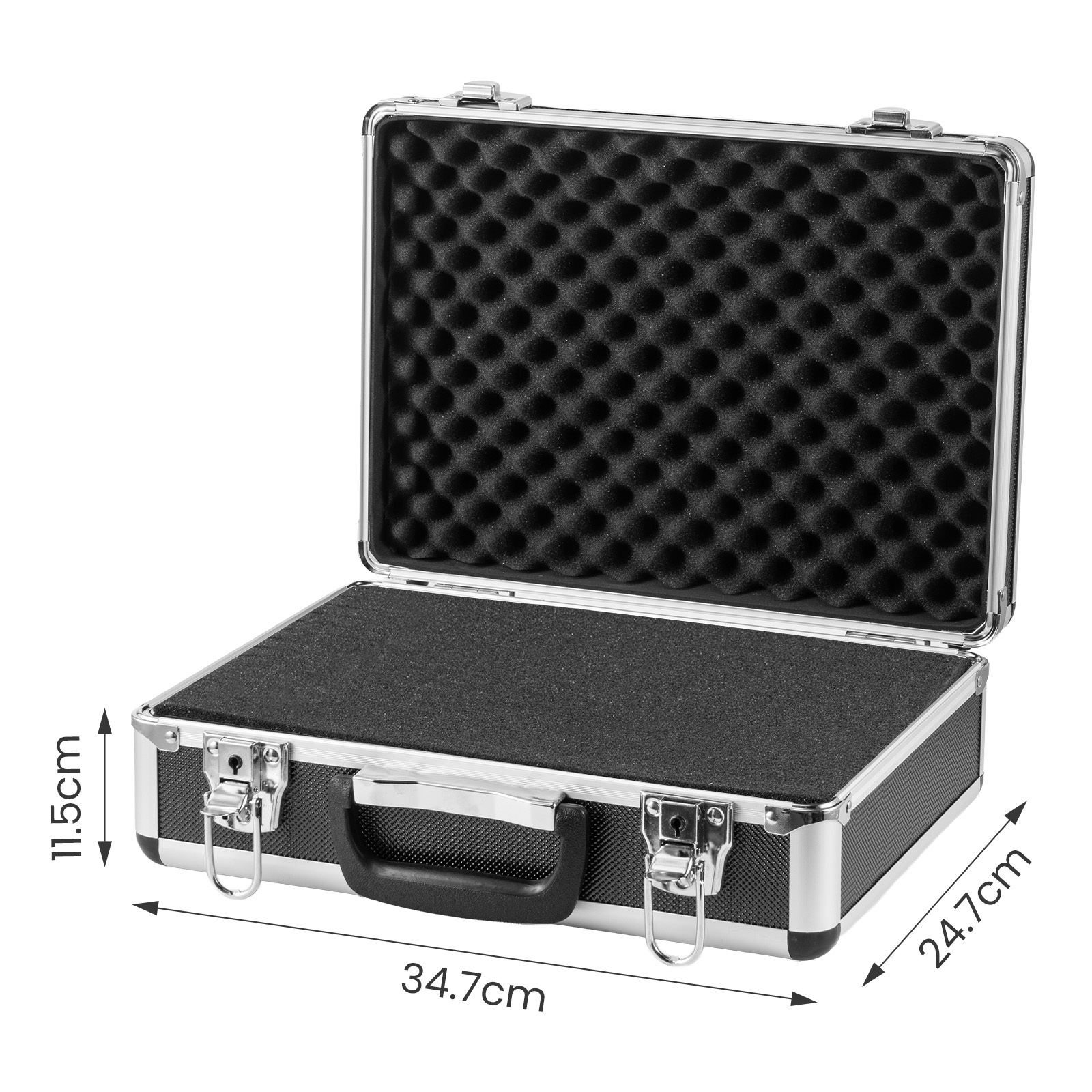 TEMU Storage Box/toolbox Aluminum Alloy Toolbox Briefcase Portable Storage Toolbox Suitcase Pc Camera Equipment Storage Box With Removable Foam Tool