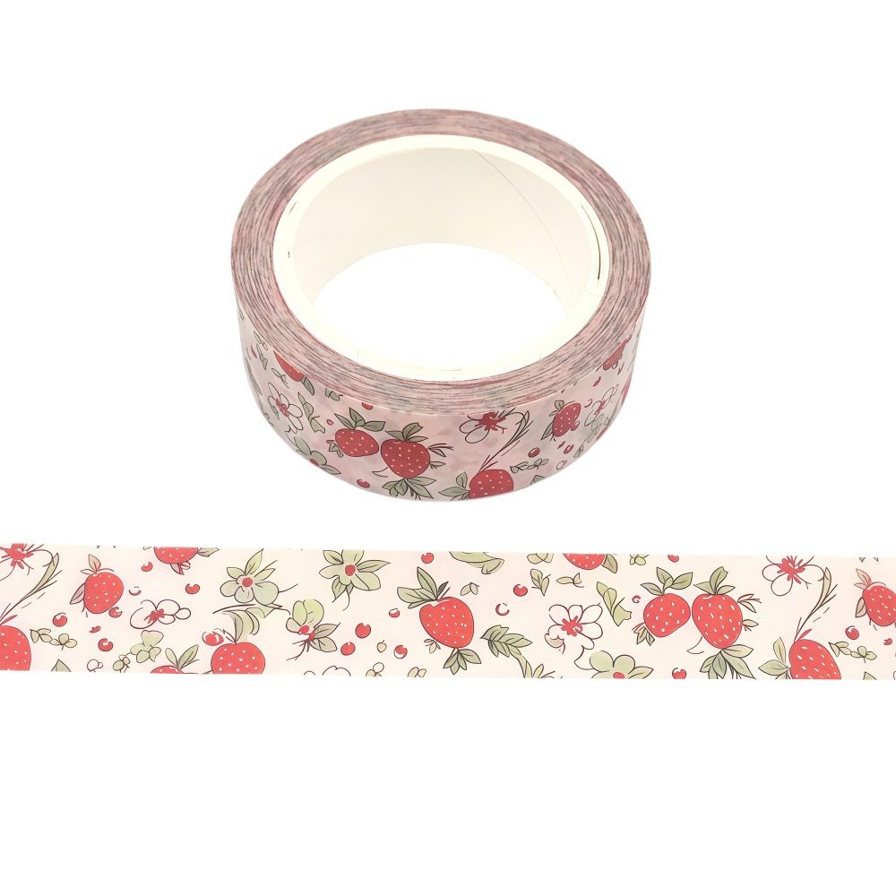 TEMU 1pc Washi Tape, Fresh Pink Decorative Stickers | Tearable And Residue-free Material | Planner Decoration Stickers