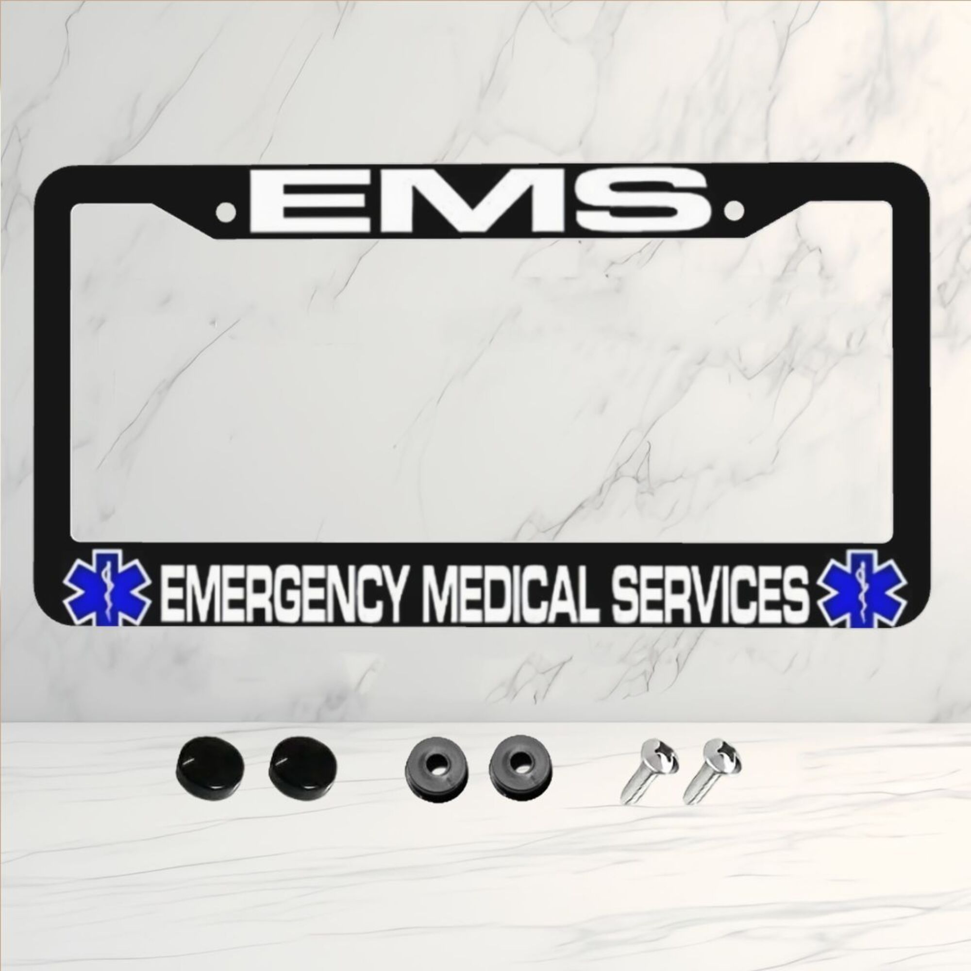 

1pc Aluminum Metal License Plate Frame, Emergency , Black License Plate Frame, Universal Decorative License Plate Frame, Your Style, Universal Decorative License Plate Frame, Your Style, Gifts