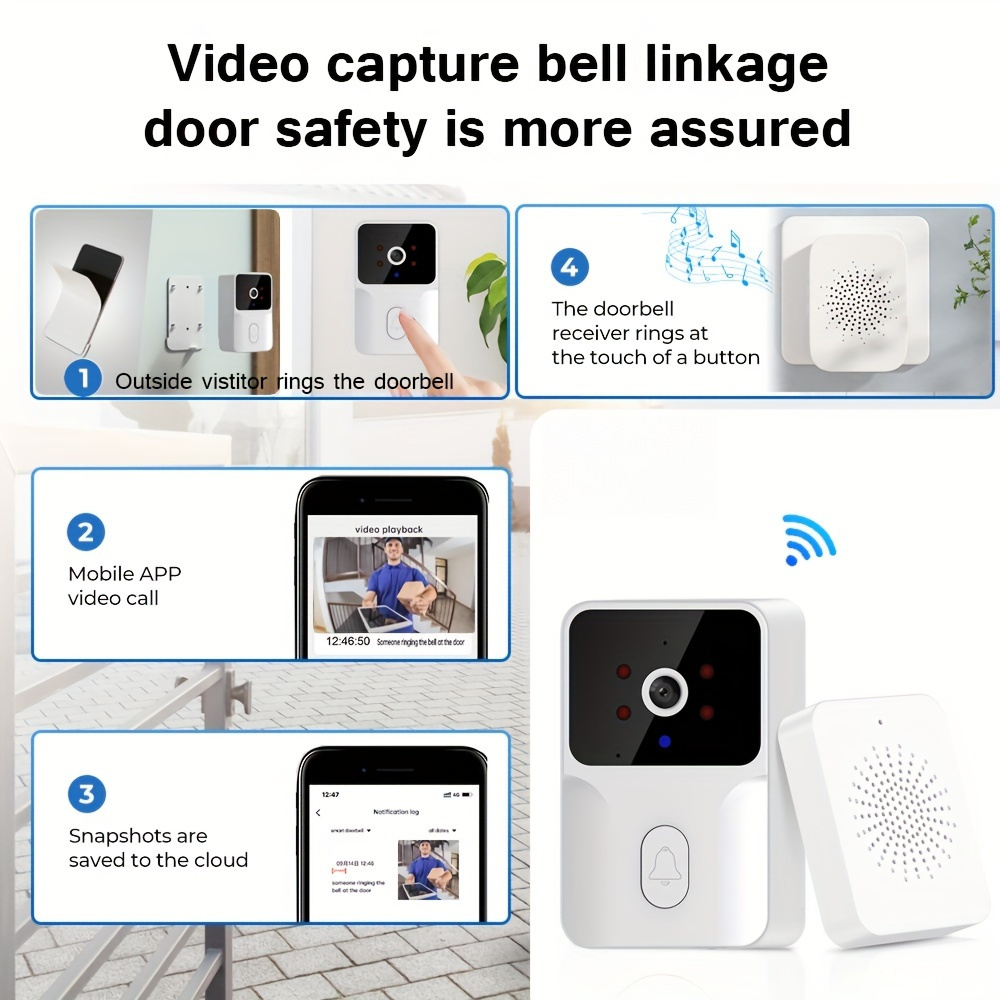 Smart HD Video Camera Wireless Doorbell with Night Vision