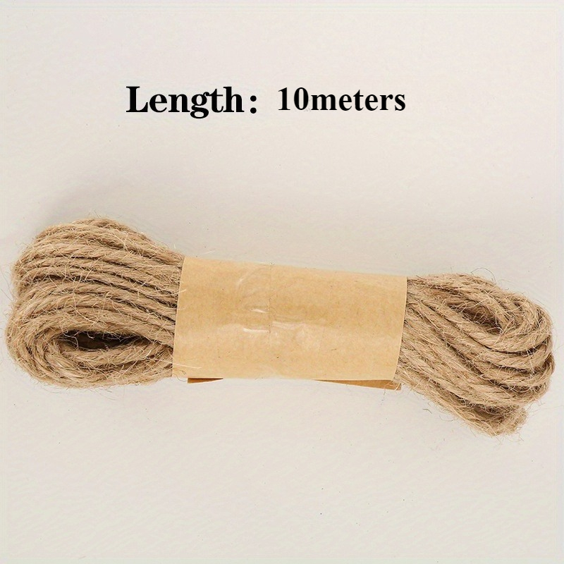 E-shop 10 Meter Natur Jute Seil Geflochtenes Bindgarn - Rustikales, robustes Bindgarn für Bastelarbeiten, Geschenkverpackung, und Aufhängen -