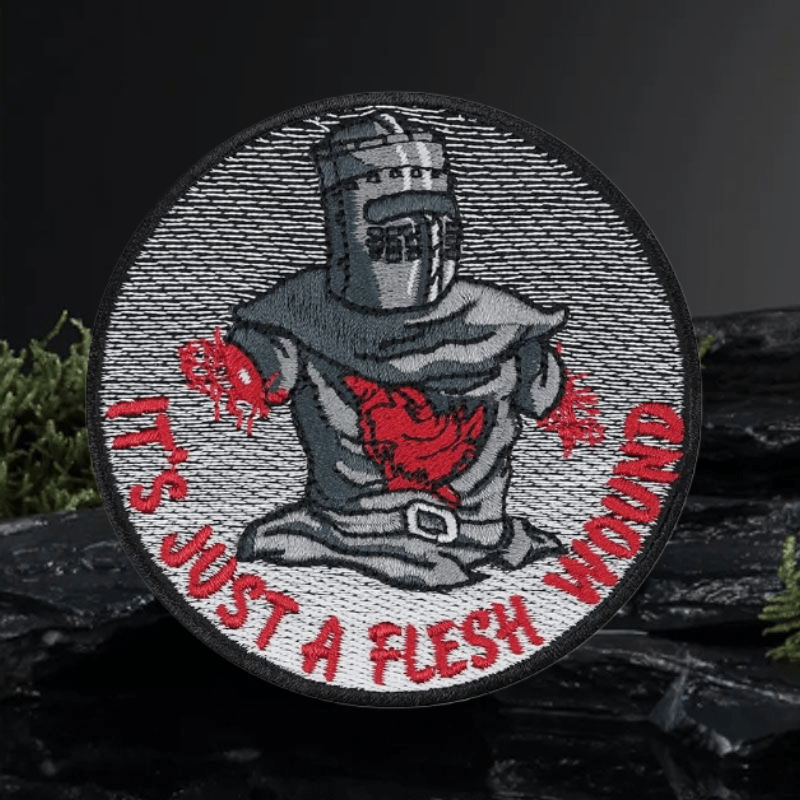 

1pc Tactical With Hook & Loop - " Just A Flesh Wound" Humorous Morale Badge, Mixed Colors, Ideal For Backpack & Clothing Decoration