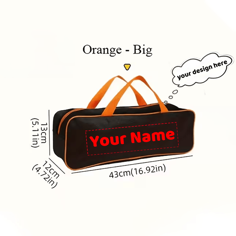 E-shop Personalisierte Werkzeug-Aufbewahrungsbox mit individuellem Namen, strapazierfähige -Tasche mit großem Fassungsvermögen, Reißverschluss-Design,