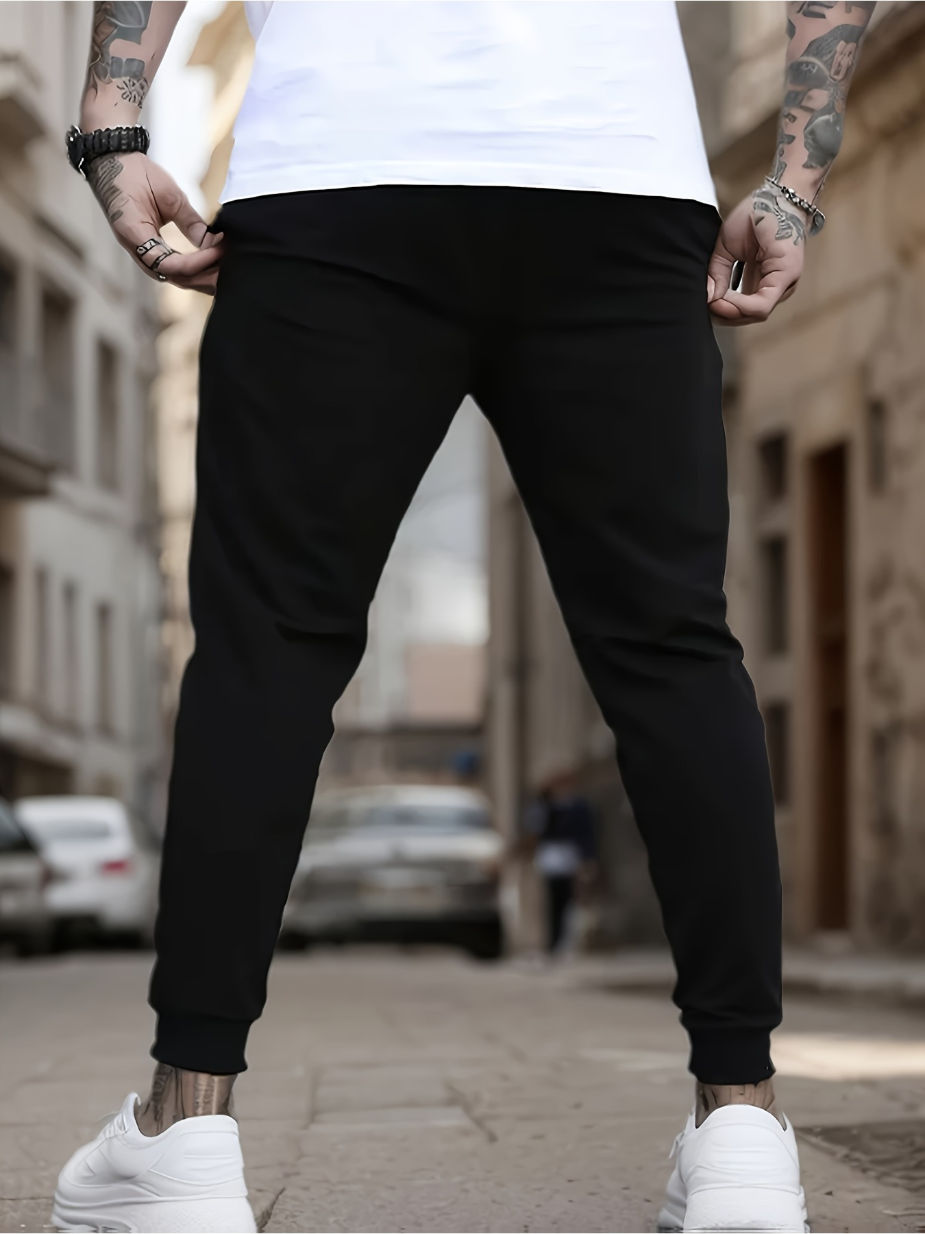 Men's Casual Joggers with Letter klein Print, Two-Pack, 100% Polyester Knit Fabric Elastic Waistband Loose Fit Drawstring + Cuffed Legs, Trendy Sports Pants for All Seasons, Workout Pants, Everyday Pants, Streetwear Fashion, Jogger Style, Lightweight Pants, Breathable Fabric, Printed Joggers, Twopack Pants, Men's Fashion, Urban Style