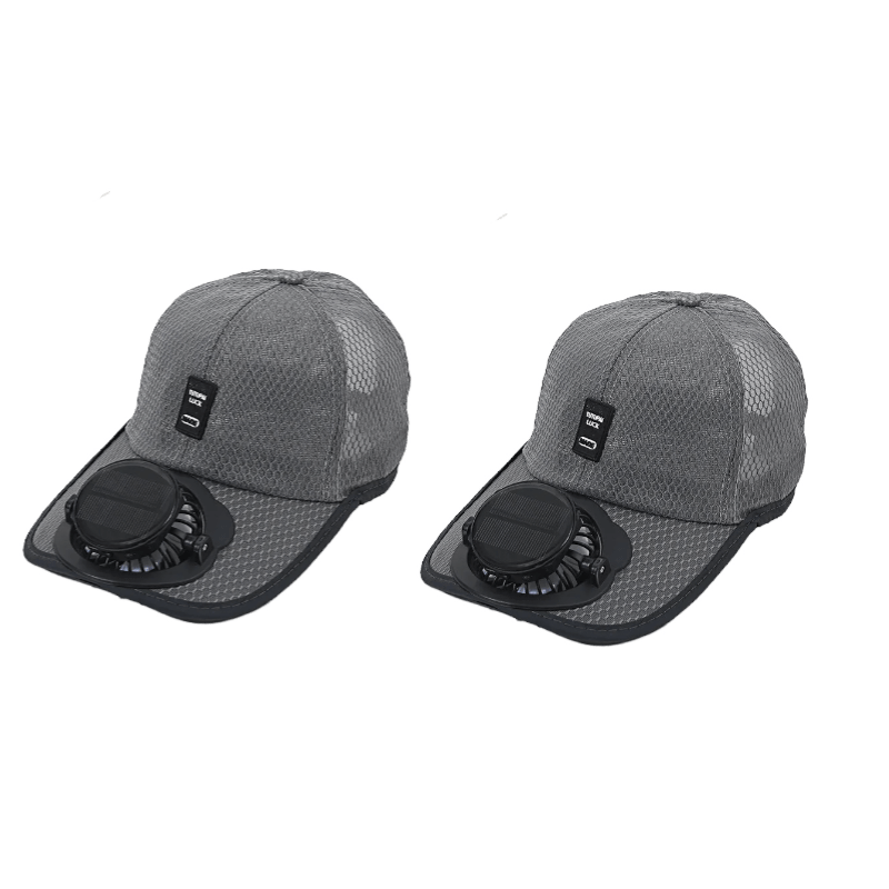 TEMU Two-piece Outdoor Mesh Hat With Solar-powered Charging Fan, New Summer Breathable Sunshade And Sunscreen Hat, Unisex Adult Model