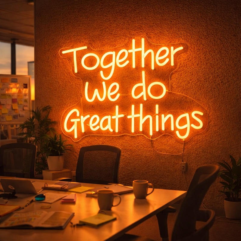 Custom 3-Lines Neon Sign, Inspirational Wall Art Decor