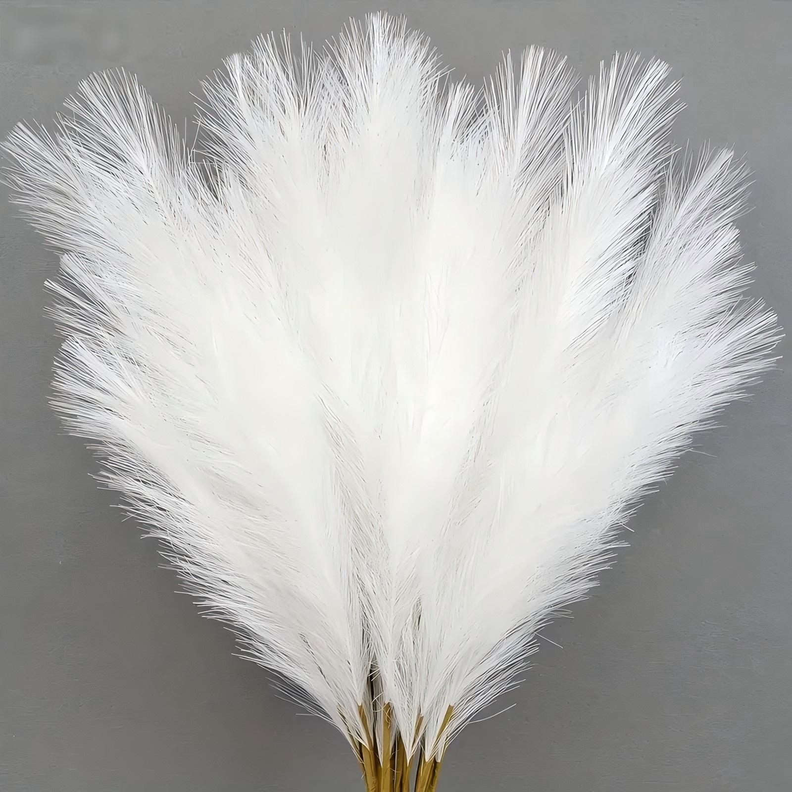 set of 18 faux reed flower bouquets suitable for any season featuring a lifelike fluffy texture   bohemian style decor   arrangements are ideal for weddings parties and home decoration in living rooms or bedrooms