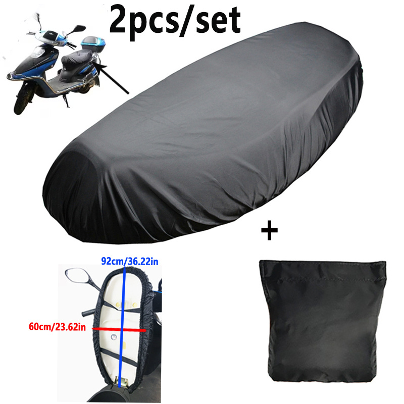 TEMU 2pcs Set Motorcycle Seat Cover And Storage Bag, Scooter Seat Cover, Motorcycle Seat Cover Designed For Scooters