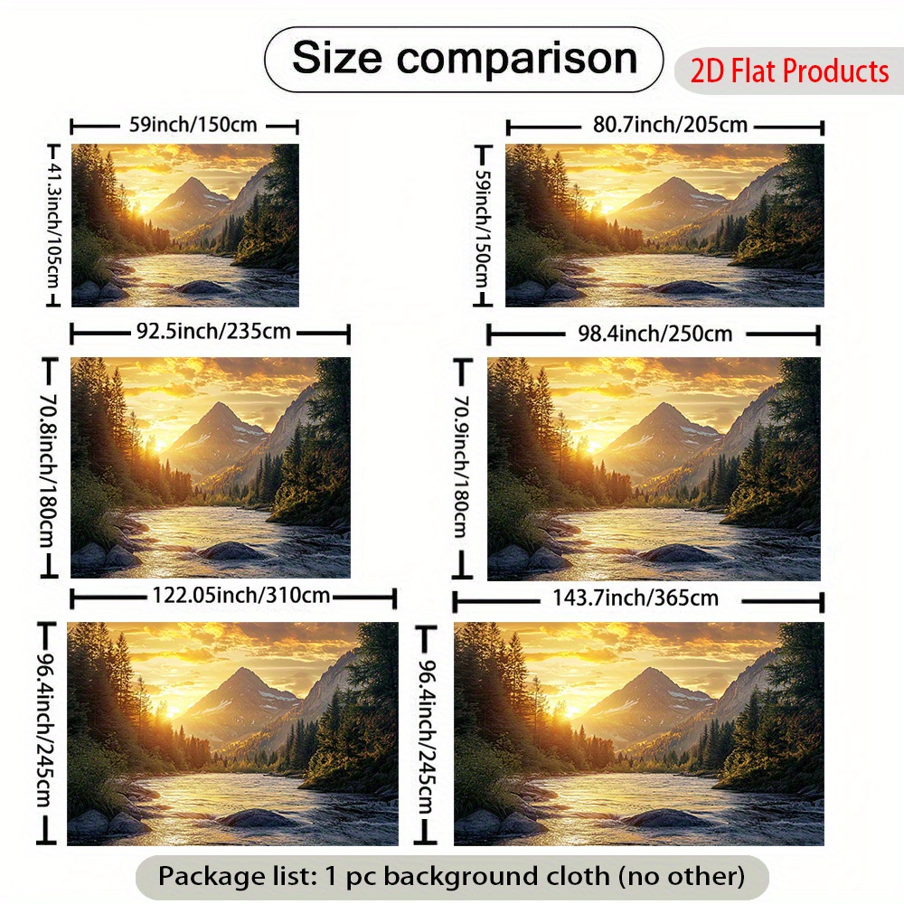 2d flat 2d flat banner 1pc self   uv printed large mural featuring a mountain and   landscape with a   effect   and snow capped   easy to peel and stick wallpaper suitable for home