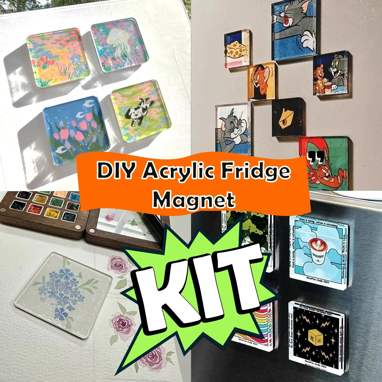 

Diy Acrylic Fridge Magnet Kit(37pcs), Make Fridge Stickers, Photo Albums And Stickers From Any Photos, Valentine's Day Gift Diy