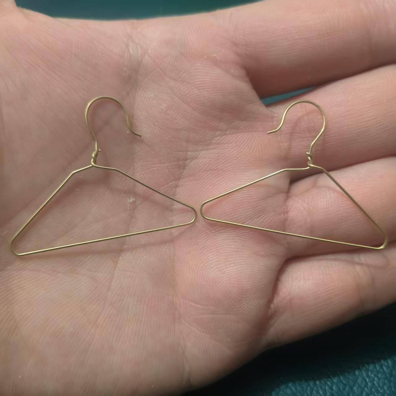 TEMU Elegant Handmade Earrings Designed As Mini Clothes Hangers, Perfect For Unique Additions