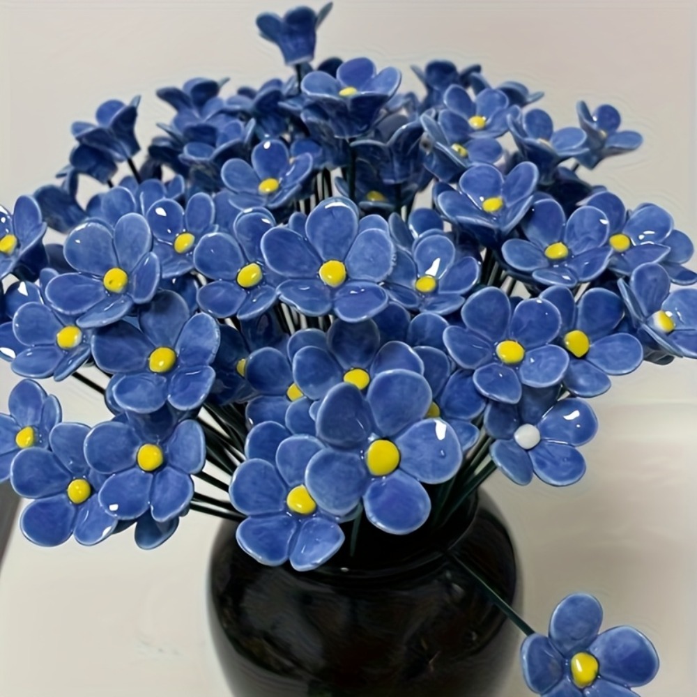   ceramic flowers 10pcs set handcrafted fade resistant pottery decor suitable for indoor outdoor use perfect gift for valentines day new year easter seasonal decoration home decor   accents preserved flowers