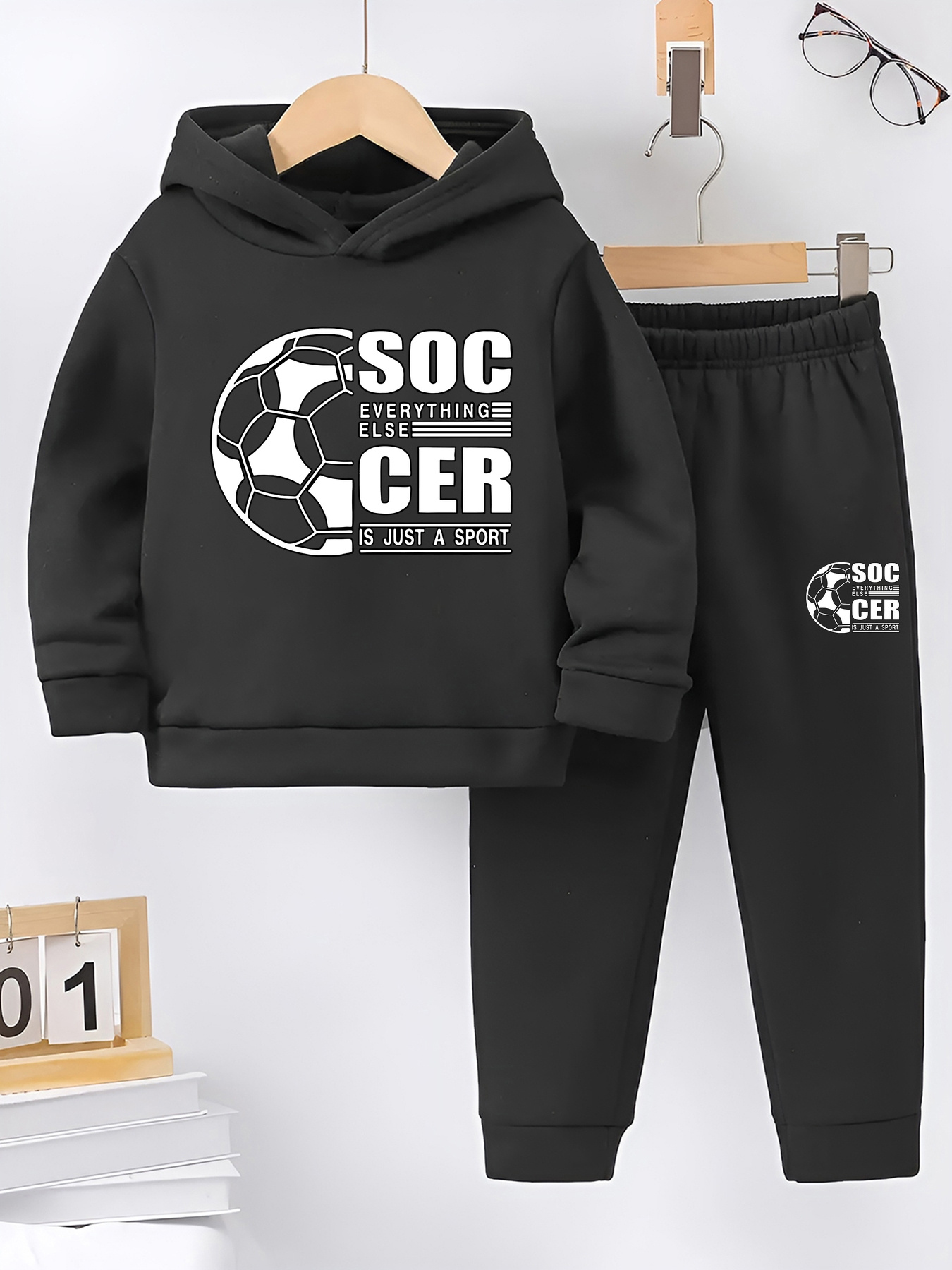 boys' casual soccer player graphic t-shirt shorts set cr7