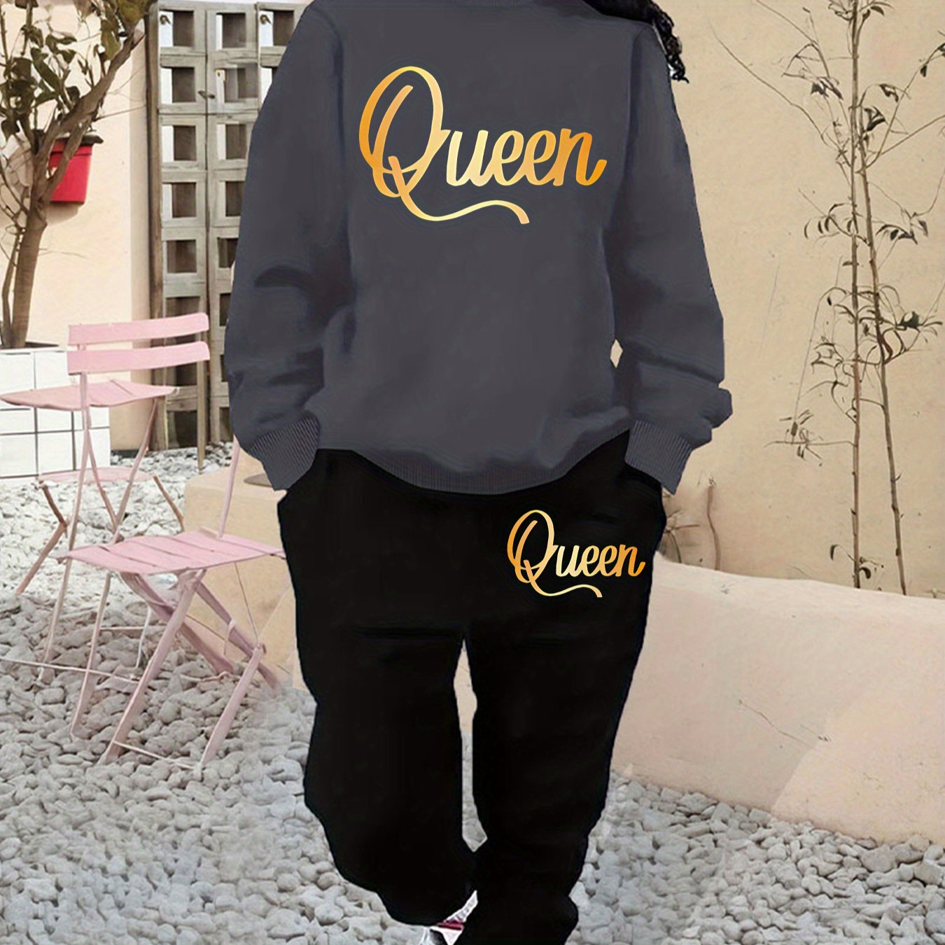 

2pcs 's Set, Sweatshirt And , For Fall/