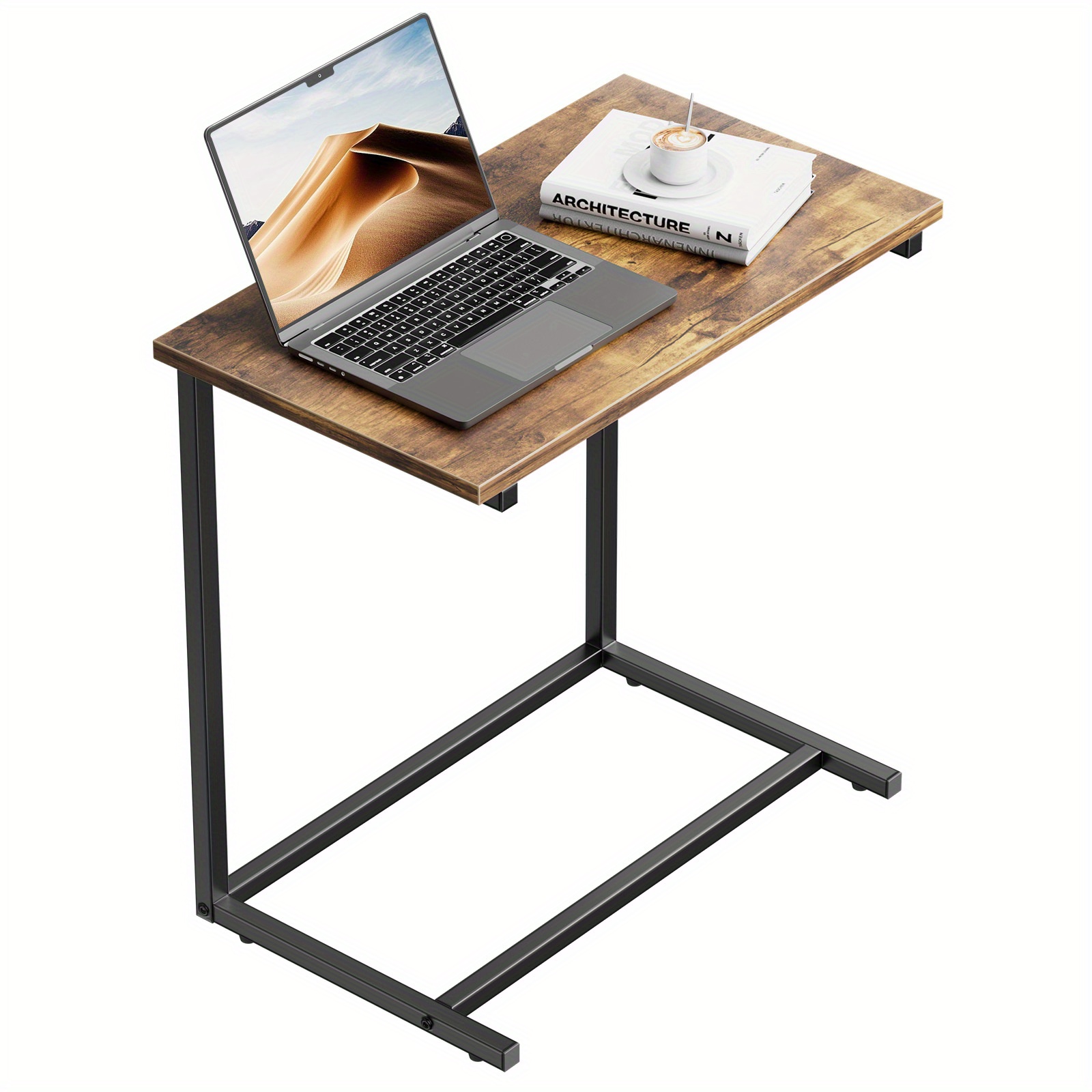 TEMU 27 In -type Sofa Side Table, Mobile Side Table, 50 Pound Load-bearing, Sturdy Metal Frame, Multifunctional Sofa Side Table, Bedroom Side Table