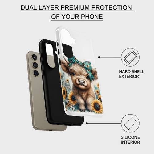 phone case adorable sunflower two in one film phone case tough dual layered case for superior protection for samsung for galaxy s26 s25 s24 s23 s22 s21 s21 s21 fe edge s20 fe a15 a16 a17 a26 a36 a56