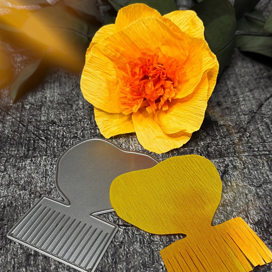 Image of 2026 New Rose Crepe Paper Flowers Metal Cutting Dies For Diy Scrapbooking Card Making Stencils Embossing Craft Decoration