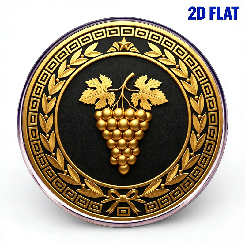 TEMU 2D Piatta, 1 pz, Unisex in Acciaio Inossidabile con Motivo Uva Vintage 2D, Distintivo Smaltato, da per Abito, e Versatile, 2D Piatta