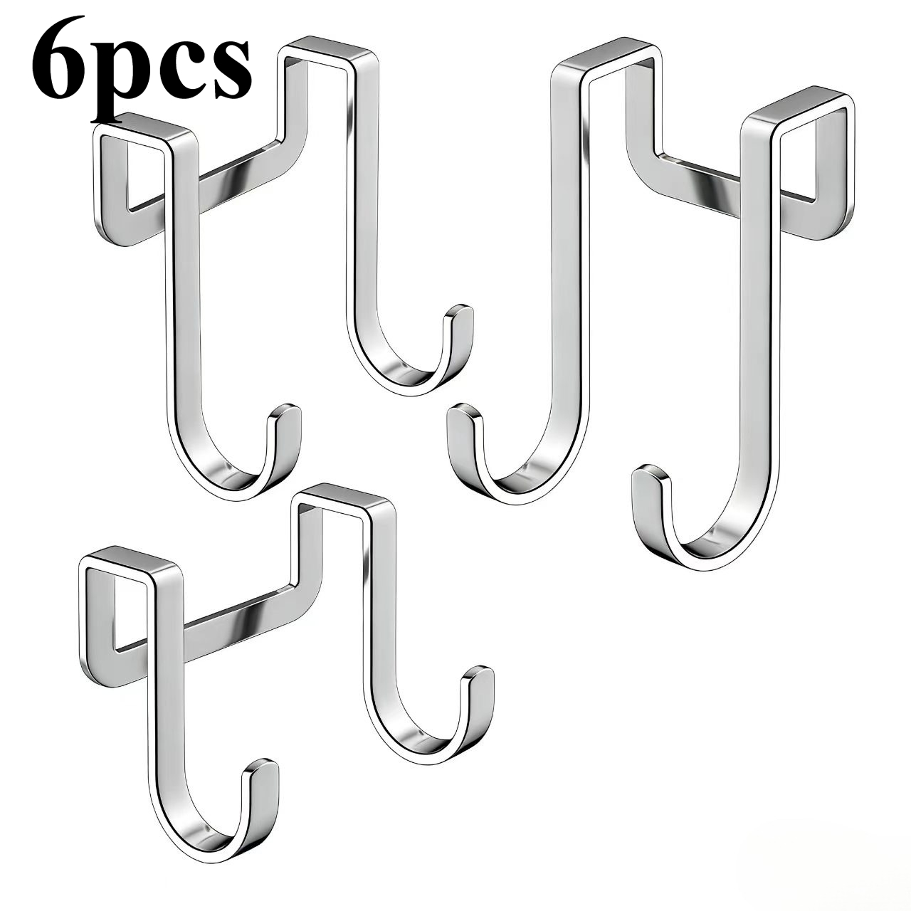 TEMU 6pcs Punch-free Multi-functional Cabinet Door Hook, Seamless Cabinet Back Hanging , Seamless And Undamaged Furniture, Kitchen Bathroom Wardrobe