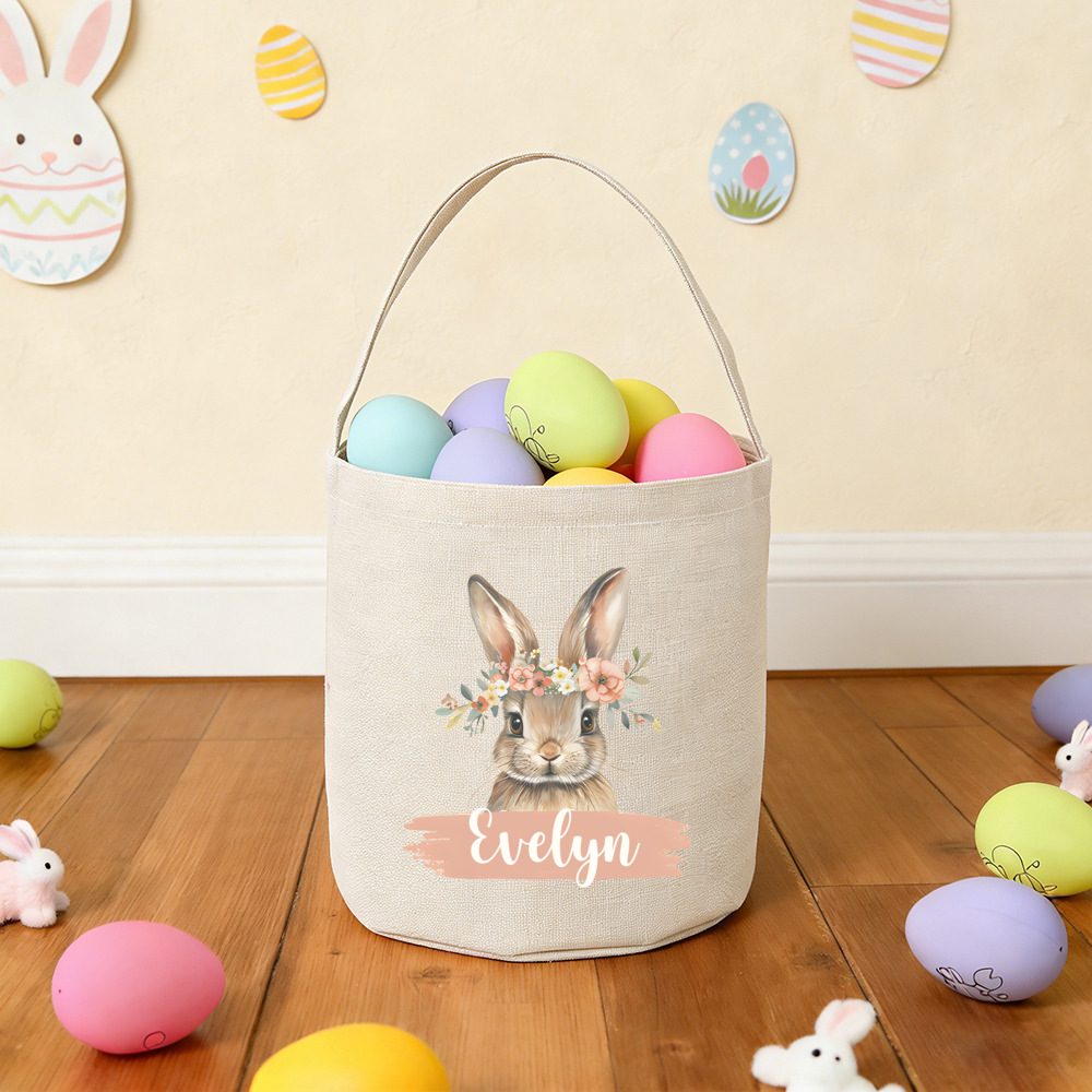 Easter Basket, Personalized Easter Basket, Bunny Basket With Name, Hunt Basket, Easter Bucket, Baskets For Hunt, Perfect Gift For Easter Party Favors