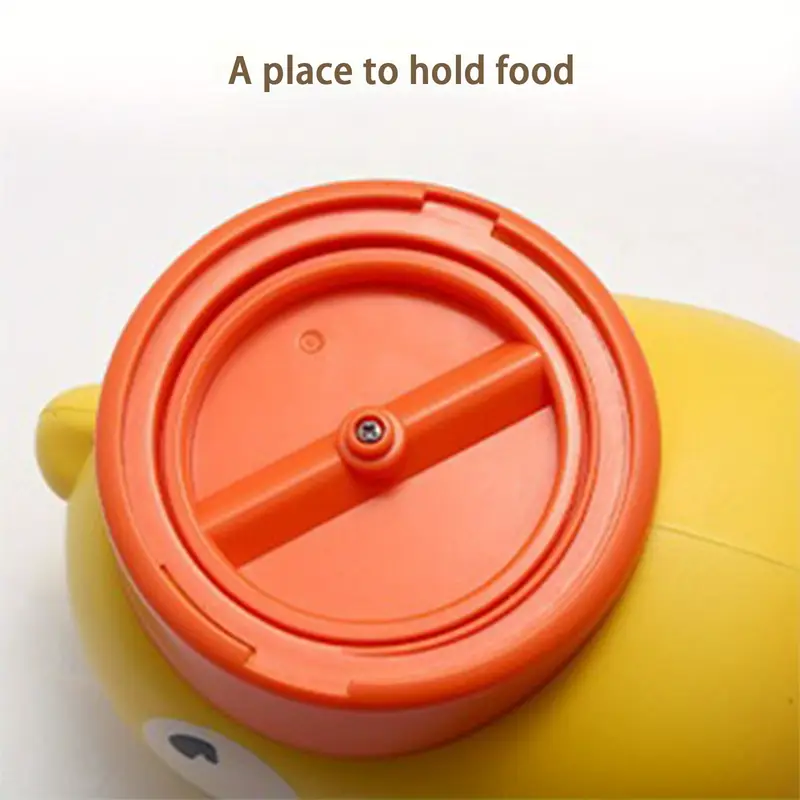 interactive slow feeder duck puzzle bowl for small to medium dogs anxiety boredom yellow with orange cap non electric pet enrichment toy interactive dog bowl duckthemed feeder pet bowl details 5