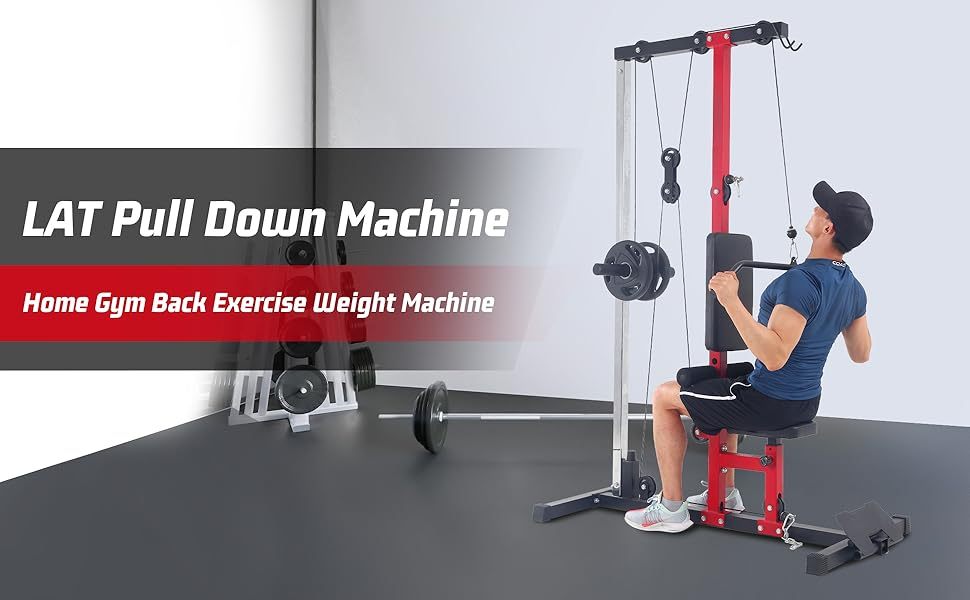 [EuKer All-in-One Iron] EuKer 1pc All-in-One Iron Multi-Function Cable Machine - Adjustable Pulleys, Leg Support, and Seat Pad for Home Gym LAT Pulldown and Rowing Station Full Body Workout