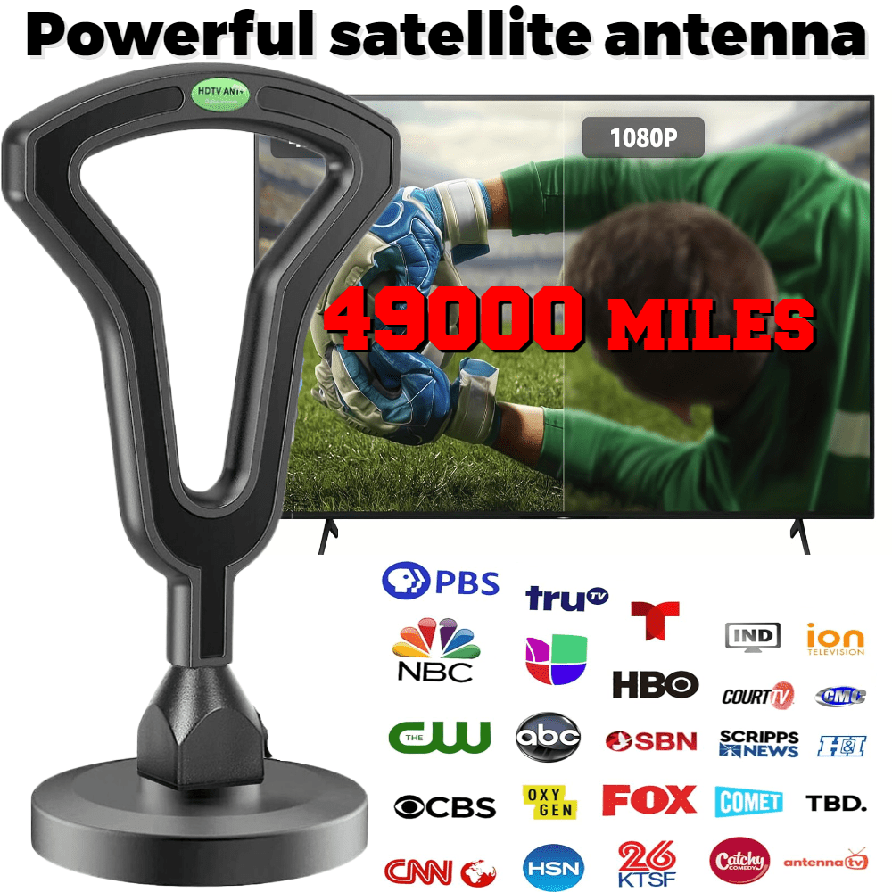 TEMU 49, 000-mile Smart Tv Antenna For Local Channels, Indoor Hdtv Antenna Long Distance Reception, Compatible With All Smart/ Hdtvs & Older Tvs,