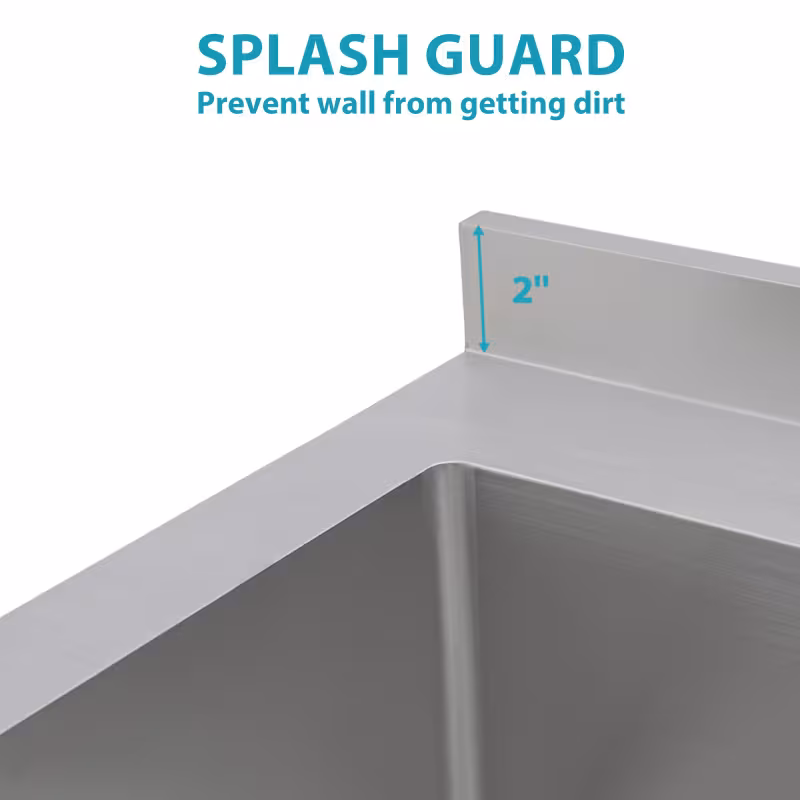 21 d x 36 w x 35.5 h stainl steel large utility sink single bowl freestanding commercial restaurant sink with pull-out faucet utility sink for laundry room Product details 3