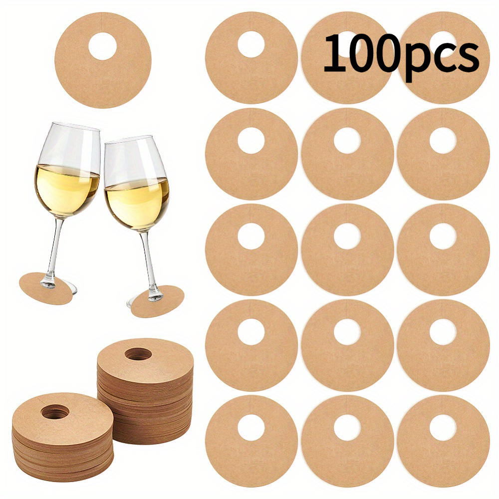 Image of 100pcs Fingerinspire Blank Paper Wine Glass Tags - Light Brown Marking Darts For Wine Glasses, Parties, Weddings | Bulk Goblet Markers | Craft Supplies And Embellishment Tags For Blank Coloring