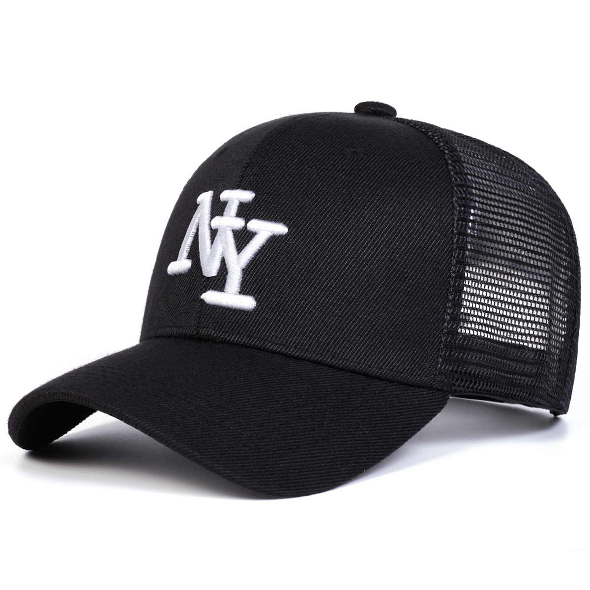 TEMU Gorra de béisbol de malla bordada NY para mujer, ajustable, deportiva e , ideal para salidas de , verano, viajes, playa y vacaciones