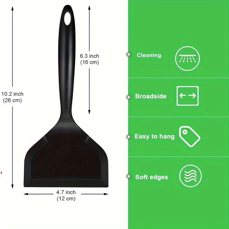 TEMU 1pc Silicone Spatula - Wide Spatula Design, Easily Makes Perfect Omelets, And Durable Kitchen Tool, Suitable For Cooking Omelets, Egg Rolls, Etc