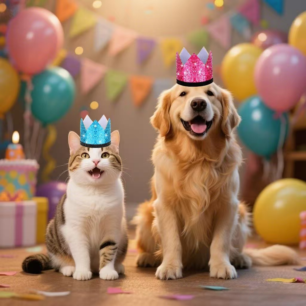 10 Mini Partyhüte Für Haustiere - Verstellbare Geburtstagshütchen Für Hunde & Katzen