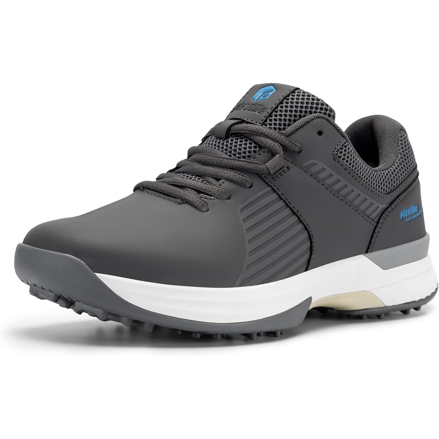 Men's Wide Fit Professional Spiked Golf Shoes - Upper & Sole, Non-slip Spike Sole Suitable For , Large Size Sneakers For Golf, Casual Athletic Footwear With Wide Width