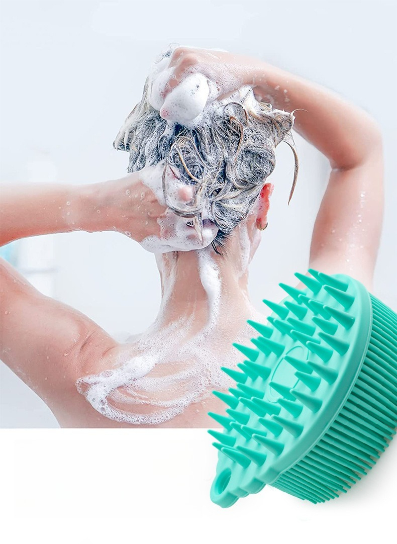 Cepillo de Baño de Silicona Más Vendido, Cepillo de Masaje para el Cuero Cabelludo para Exfoliación, Alivio de Picazón y Eliminación de Piel Muerta, Cepillo de Ducha Redondo Ergonómico con Colgador, Cepillo de Limpieza Exfoliante de Silicona Suave para el Cuerpo y el Cuero Cabelludo