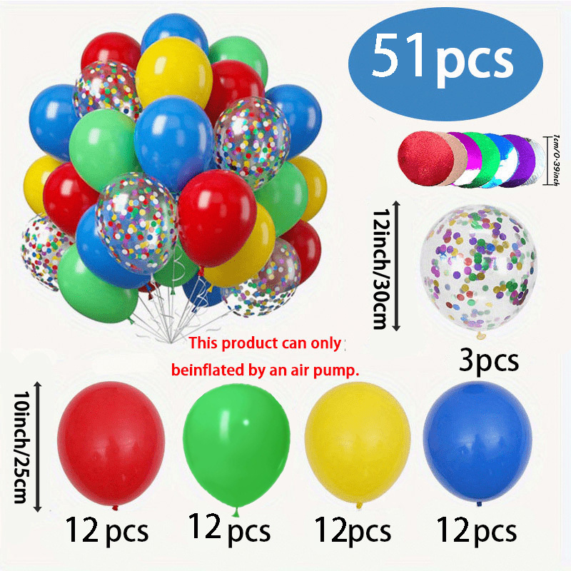 TEMU 51pcs Mixed Latex Balloon Set - For Birthdays, Weddings, Gender Reveal Parties, Showers, And Celebration Decor, Halloween Decorations, Christmas
