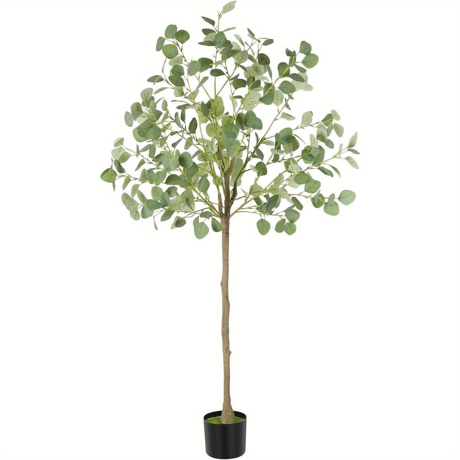 

6ft Lifelike Artificial Eucalyptus Tree - Realistic Silk Plant With Pot For Indoor & Outdoor Decor, Home, Office, And