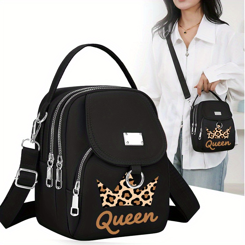 TEMU 1pc [2d Flat Printing] Queen 2 Pattern Week Play Bag Versatile Portable Bag Bag Single Shoulder Outer Neutral Bag Mobile Phone Bag Daily