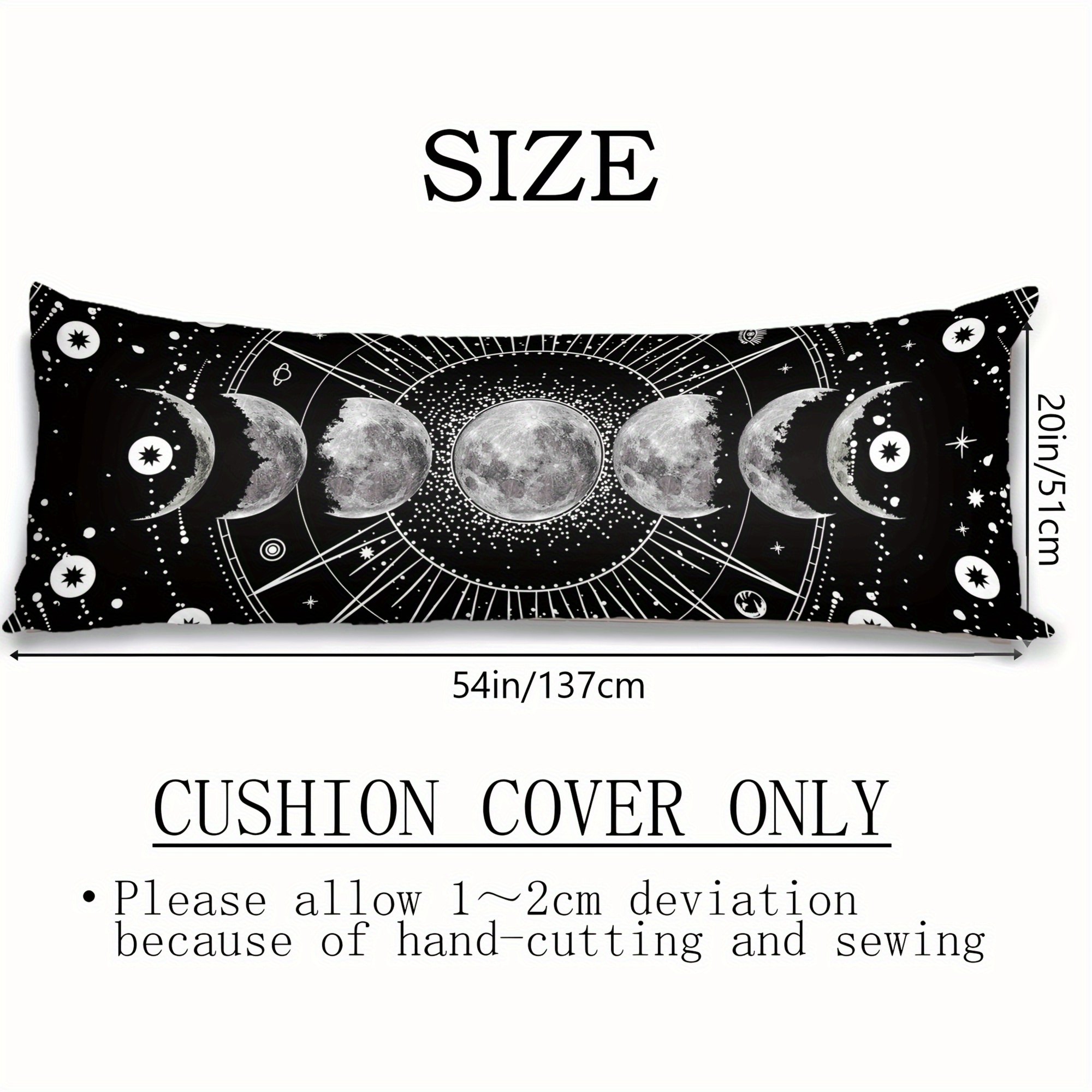 TEMU 1 de Almohada Celestial - y Símbolos Astrológicos y (Luna, Estrellas, Sol) - Cierre con Cremallera, Lavable a Máquina - Cubrecojín Minimalista