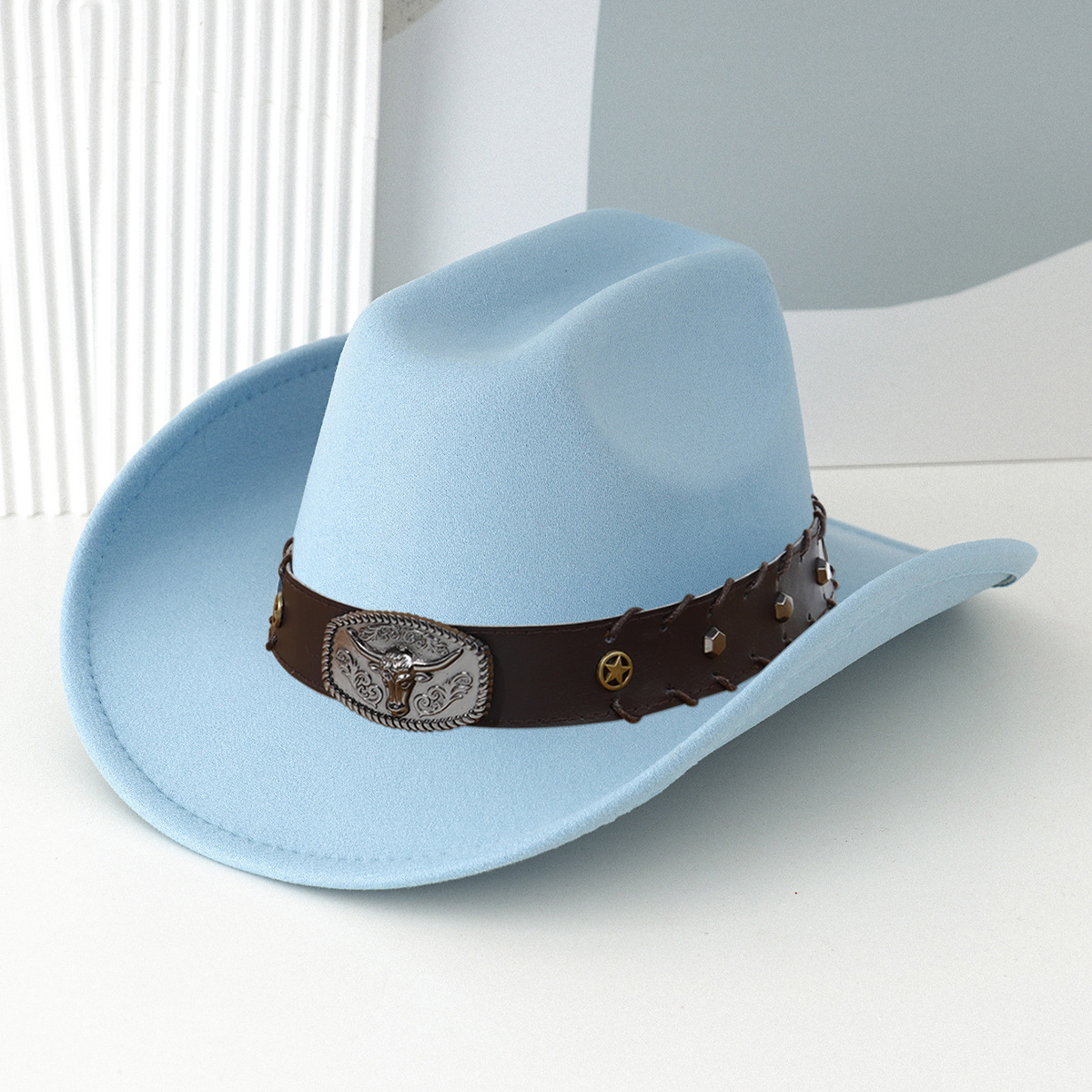 TEMU Sombrero Vaquero, Sombrero Formal, Sombrero de Mezclilla de Moda Europea y Americana, Sombrero Jazz para