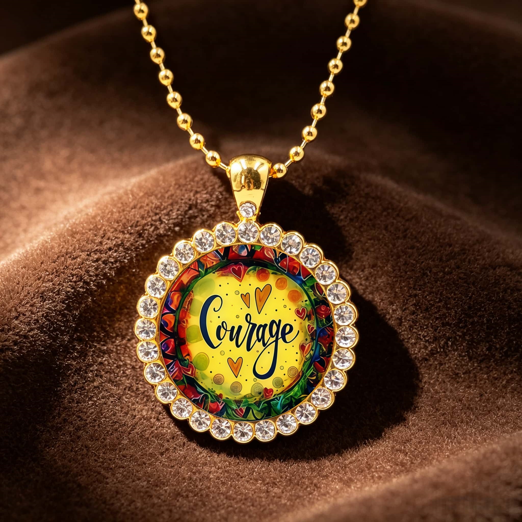 Women's Inspirational Courage Heart-Shaped Necklace