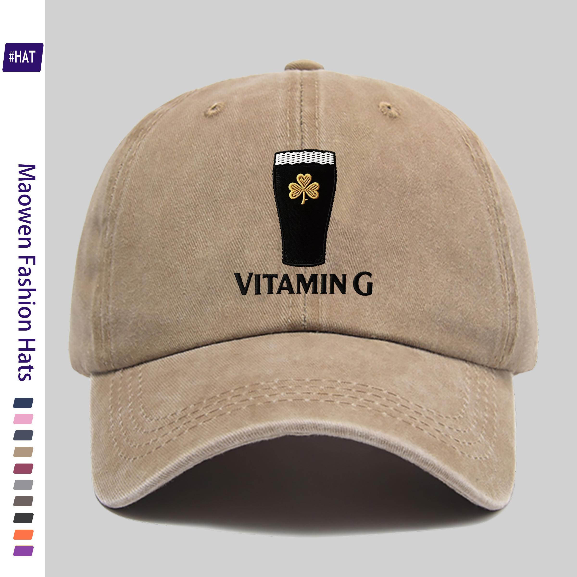 TEMU 1pc Casquette amusante et humoristique avec motif "" et petite fleur imprimée, nouvelle casquette de baseball rétro délavée d'été, unisexe -