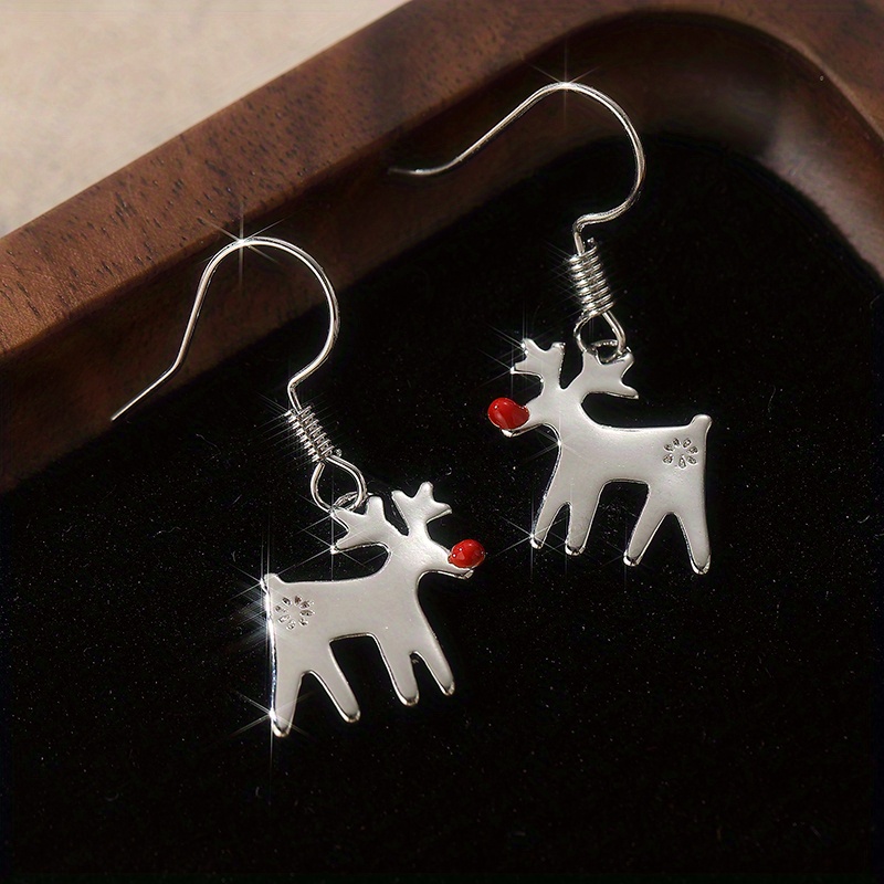 TEMU Reindeer, New, Reindeer Earrings, Reindeer Earrings, The Reindeer, Christmas Earrings, Silvery Color Reindeer Earrings